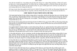 Chỉ thị 10/CT-UB 1998 cấm sử dụng chất nổ xung điện chất độc khai thác thuỷ sản Bến Tre