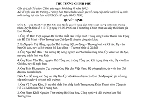 Quyết định 412/QĐ-TTg miễn nhiệm và bổ sung thành viên Ban chỉ đạo quốc gia cung cấp nước sạch vệ sinh môi trường