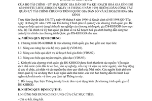 Thông tư liên tịch 67/1998/TTLT-BTC-UBQGDS công tác quản lý tài chính chương trình Quốc gia dân số kế hoạch hoá gia đình