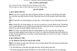 Quyết định 95/1998/QĐ-TTg xử lý thanh toán nợ giai đoạn II