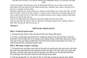 Luật Tài nguyên nước 1998 08/1998/QH10