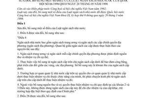 Luật Luật Ngân sách Nhà nước 1998 sửa đổi 06/1998/QH10