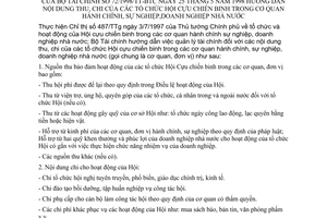 Thông tư 72/1998/TT-BTC nội dung thu, chi tổ chức hội cựu chiến binh cơ quan hành chính sự nghiệp doanh nghiệp nhà nước