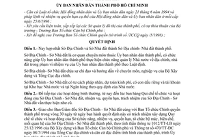 Quyết định 2754/QĐ-UB hợp nhất Sở Địa Chính Sở Nhà đất