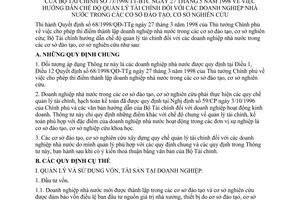 Thông tư 73/1998/TT-BTC chế độ quản lý tài chính doanh nghiệp Nhà nước cơ sở đào tạo nghiên cứu