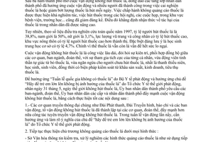 Chỉ thị 22/1998/CT-UB-NCVX đẩy mạnh cuộc vận động không hút thuốc lá