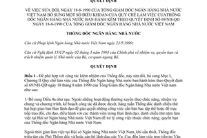 Quyết định 198a/1998/QĐ-NHNN sửa đổi bổ sung Quy chế làm việc Thống đốc NHNN