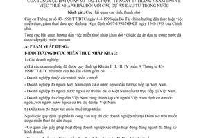 Công văn 1582-TCHQ/KTTT  thuế nhập khẩu dự án đầu tư trong nước