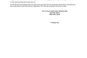 Công văn 1877/CV-UB-QLĐTcấp phép cho thuê nhà theo Nghị định 56/CP