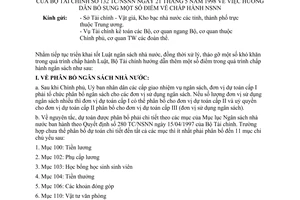 Công văn 132 hướng dẫn bổ sung chấp hành ngân sách nhà nước