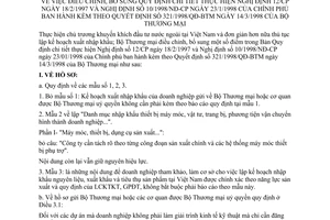 Quyết định 625 /1998/QĐ-BTM khuyến khích đầu tư vào Việt Nam đơn giản thủ tục điều chỉnh NĐ 12/CP năm1997 NĐ10/1998/NĐ-CP, QĐ 0321/1998/QĐ-BTM  1998