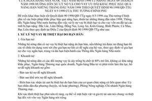 Thông tư 05/1998/TT-NHNN1 xử lý nợ cho vay ưu đãi khắc phục hậu quả nắng hạn tháng đầu năm 1998 hướng dẫn Quyết định 90/1998/QĐ-TTg