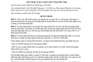 Quyết định 1200/1998/QĐ-UB xây dựng quản lý khai thác sử dụng tủ sách pháp luật Phú Thọ