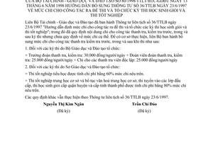Thông tư liên tịch 80/1998/TTLT/BTC-BGDĐT mức chi công tác ra đề thi tổ chức kỳ thi học sinh giỏi thi tốt nghiệp
