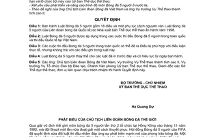 Quyết định 480/QĐ-UBTDTT-TTII  Luật Bóng đá 5 người