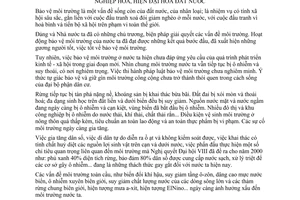 Chỉ thị 36/1998/CT-TW tăng cường công tác bảo vệ môi trường thời kỳ công nghiệp hoá, hiện đại hoá đất nước