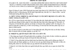 Thông tư liên tịch 02/1998/TTLT-BYT-BTCCBCP hệ thống tổ chức y tế địa phương hướng dẫn Nghị định 01/1998/NĐ-CP