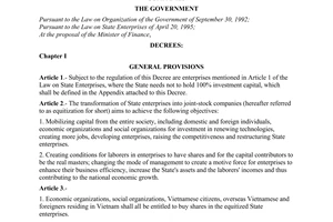 Decree No. 44/1998/ND-CP of June 29, 1998, on the transformation of state enterprises into joint-stock companies