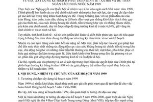 Chỉ thị 25/1998/CT-TTg xây dựng kế hoạch phát triển kinh tế - xã hội dự toán ngân sách Nhà nước 1999