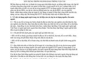 Chỉ thị 193/1998/CT-BGTVT sử dụng ngôn ngữ trong tài liệu dự án sử dụngnguồn vốn
