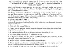Thông tư 03/1998/TT-TCCP hướng dẫn áp dụng quy chế thực hiện dân chủ xã phường thị trấn