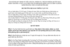 Quyết định 1643/1998/QĐ-BGTVT tiêu chuẩn nhiệm vụ trách nhiệm quyền hạn