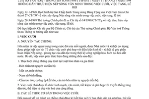 Thông tư 04/1998/TT-BVHTT thực hiện nếp sống văn minh trong việc cưới, việc tang, lễ hội