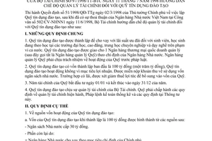 Thông tư 97/1998/TT-BTC hướng dẫn quản lý tài chính quỹ tín dụng đào tạo