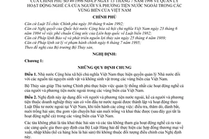 Nghị định 49/1998/NĐ-CP quản lý hoạt động nghề cá của người và phương tiện nước ngoài trong các vùng biển của Việt Nam