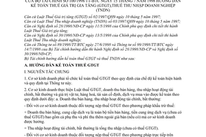 Thông tư 100/1998/TT-BTC hướng dẫn kế toán thuế giá trị gia tăng (GTGT) thu nhập doanh nghiệp (TNDN)