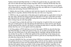 Chỉ thị 14/1998/CT-UB cấm sử dụng chất nổ xung điện chất độc khai thác thủy sản