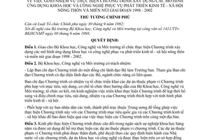 Quyết định  132/1998/NĐ-CP Chương trình xây dựng các mô hình ứng dụng khoa học công nghệ phục vụ phát triển kinh xã hội nông thôn miền núi 1998-2002