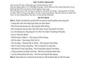 Quyết định 635/QĐ-TTg thành viên lãnh đạo Ban đổi mới quản lý doanh nghiệp trung ương