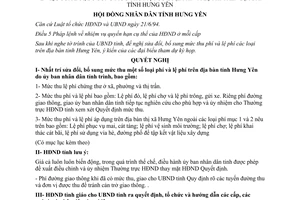 Nghị quyết 53/1998/NQ-HD sửa đổi mức thu phí và lệ phí trên địa bàn tỉnh