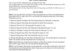 Quyết định 655/QĐ-TTg  kiện toàn Ban Chỉ đạo tổng thanh toán nợ Trung ương