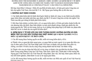 Thông tư liên tịch 09/1998/TTLT-BYT-BNG kiểm dịch y tế biên giới hướng dẫn thi hành Điều 9 Khoản 1Điều 48