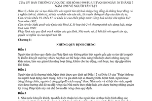 Pháp lệnh người tàn tật 1998 06/1998/PL-UBTVQH10