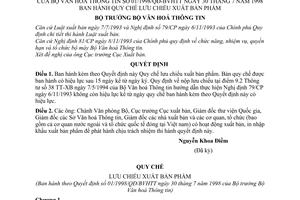 Quyết định 01/1998/QĐ-BVHTT Quy chế lưu chuyển xuất bản phẩm