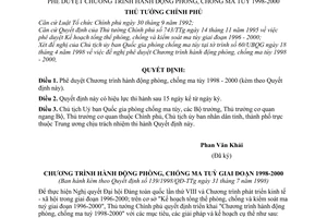 Quyết định  139/1998/QĐ-TTg phê duyệt Chương trình hành động phòng, chống ma tuý 1998-2000