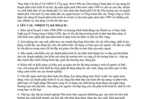 Chỉ thị 27/1998/CT-UB-TH xây dựng kế hoạch phát triển kinh tế-xã hội dự toán ngân sách nhà nước năm 1999