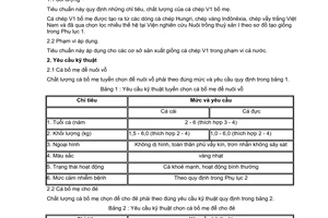 Tiêu chuẩn ngành 28TCN 121:1998 về Cá nước ngọt - Cá chép V1 bố mẹ - Yêu cầu kỹ thuật do Bộ Thuỷ sản ban hành