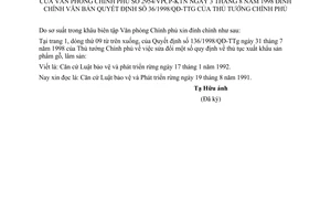 Công văn 2954/VPCP-KTN đính chính văn bản QĐ 136/1998/QĐ-TTg