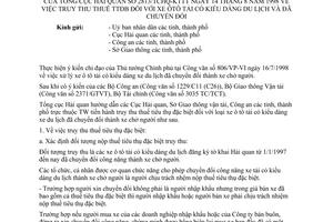 Công văn 2813/TCHQ-KTTT truy thu thuế TTĐB ôtô tải có kiểu dáng du lịch và đã chuyển đổi