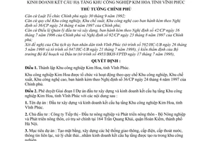 Quyết định 679/QĐ-TTg thành lập phê duyệt giai đoạn I Dự án đầu tư xây dựng kinh doanh kết cấu hạ tầng Khu công nghiệp Kim Hoa tỉnh Vĩnh Phúc