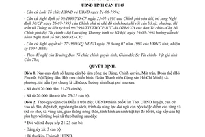 Quyết định 1839/1998/QĐ-UB số lượng chế độ sinh hoạt phí cán bộ xã Cần Thơ
