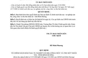 Quyết định 115/1998/QĐ-UB  chính sách đào tạo - tu nghiệp cán bộ, công chức