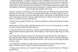 Thông tư 45/1998/TT-BGD&ĐT khung hệ thống giáo dục quốc dân văn bằng chứng chỉ giáo dục đào tạo nước CHXHXNVN bổ sung Điều 5 TT 03/TT Nghị định 90/CP