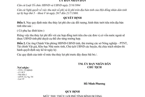 Quyết định 118/1998/QĐ-UB quy định mức thu thủy lợi phí