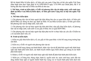 Thông tư 10/1998/TT-BYT hướng dẫn Điều lệ kiểm dịch y tế biên giới nước Việt Nam