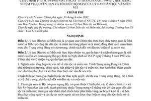 Nghị định 59/1998/NĐ-CP chức năng, nhiệm vụ, quyền hạn và tổ chức bộ máy của Uỷ ban Dân tộc và Miền núi